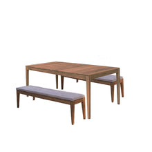 Salón de exterior de teca maciza para 6/8 pers. cojines incluidos