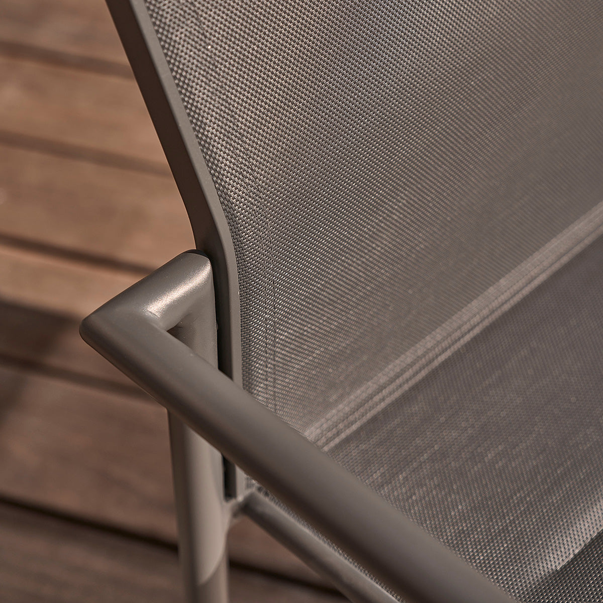 LAGON - Conjunto de muebles de jardín de aluminio extensible gris para 6/8 pers.