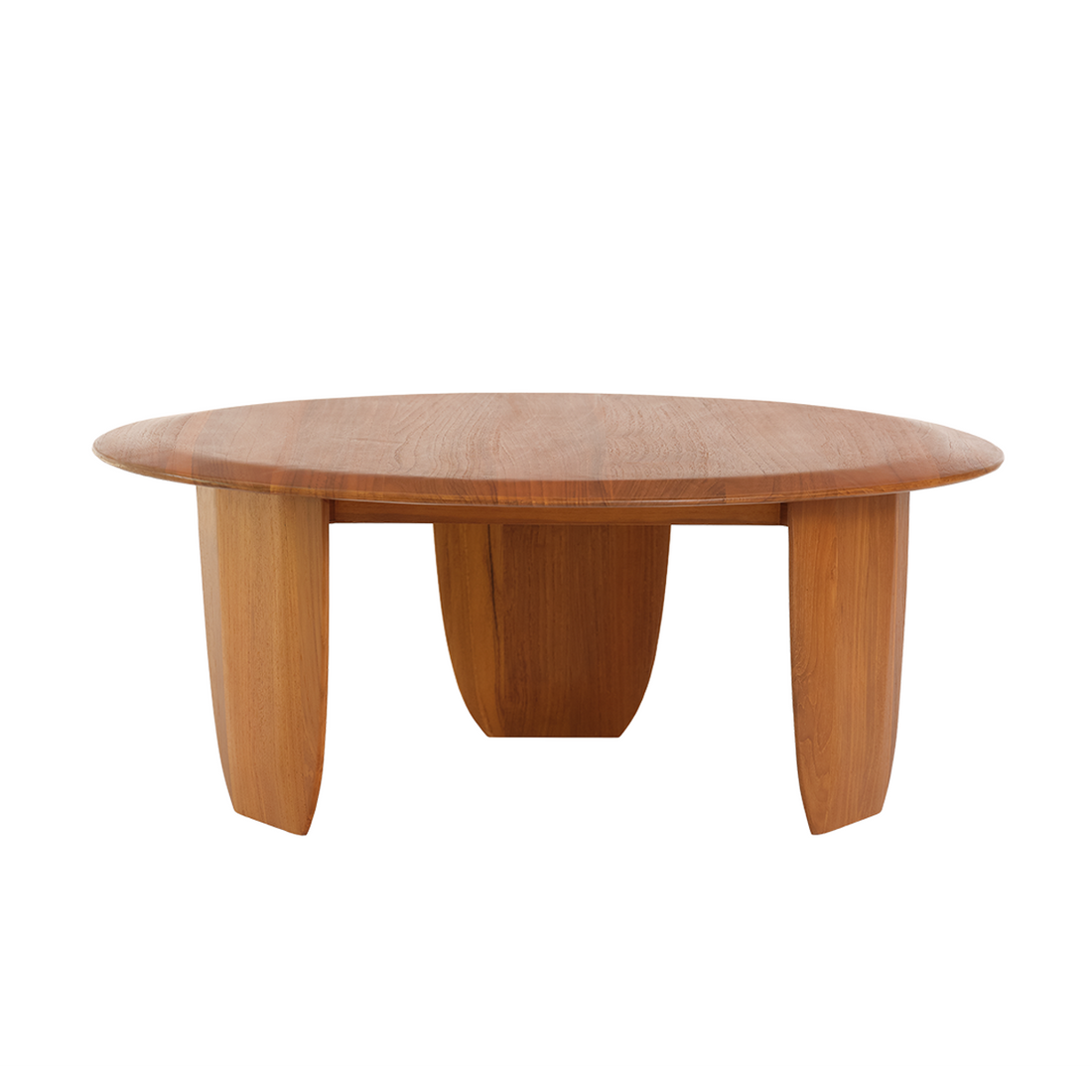 JEANNE - Mesa de centro redonda de teca maciza, Ø 85 cm