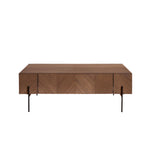 Mesa de centro de mindi macizo con patas de metal 120 cm