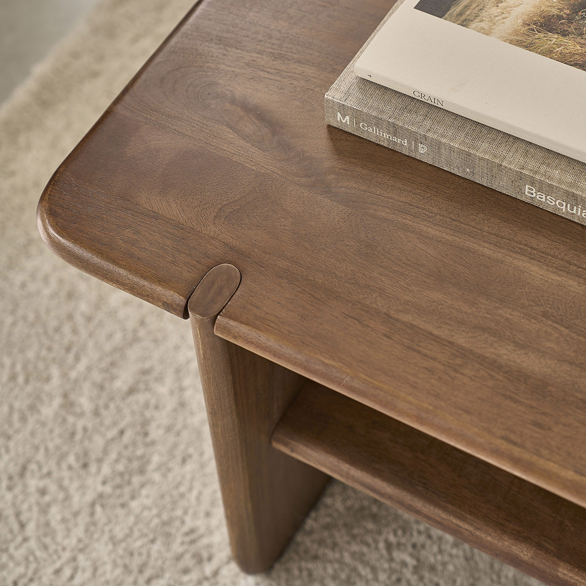 SOFIA - Mesa de centro de madera maciza de mango, 120 cm