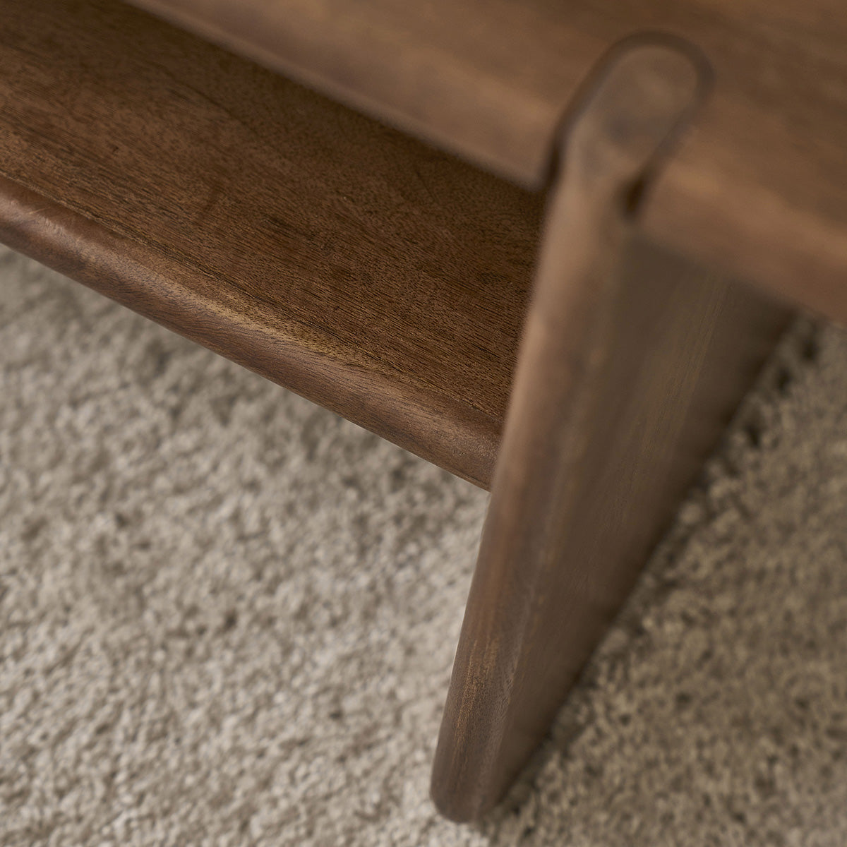 SOFIA - Mesa de centro de madera maciza de mango, 120 cm