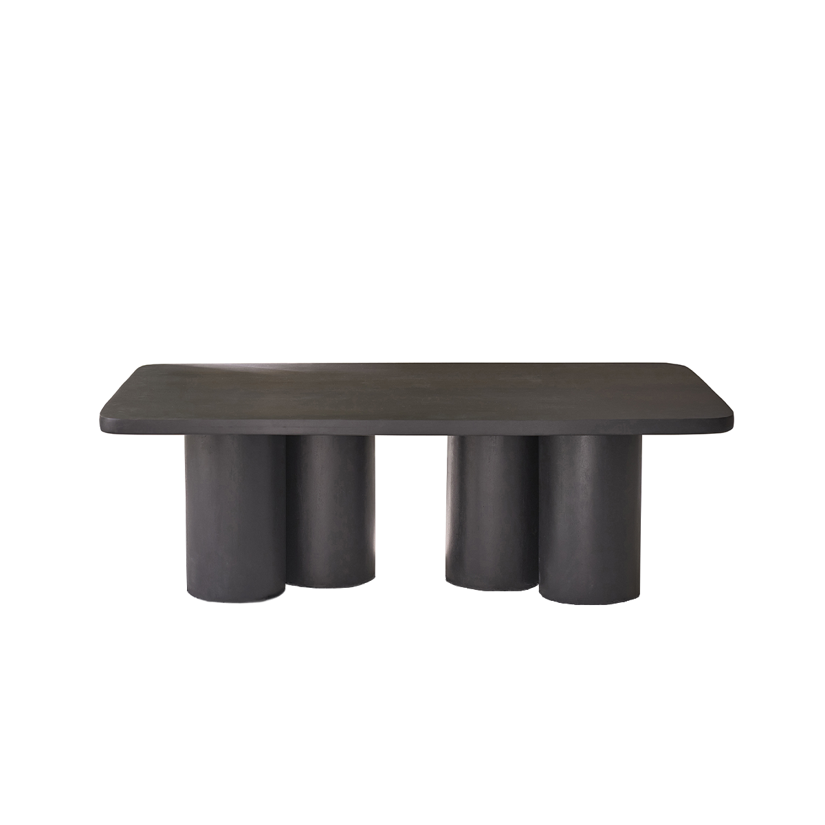 CLEO - Mesa de centro de madera maciza de mango negro, 120 cm