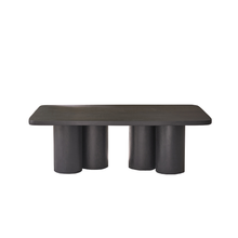 Mesa de centro de madera maciza de mango negro, 120 cm