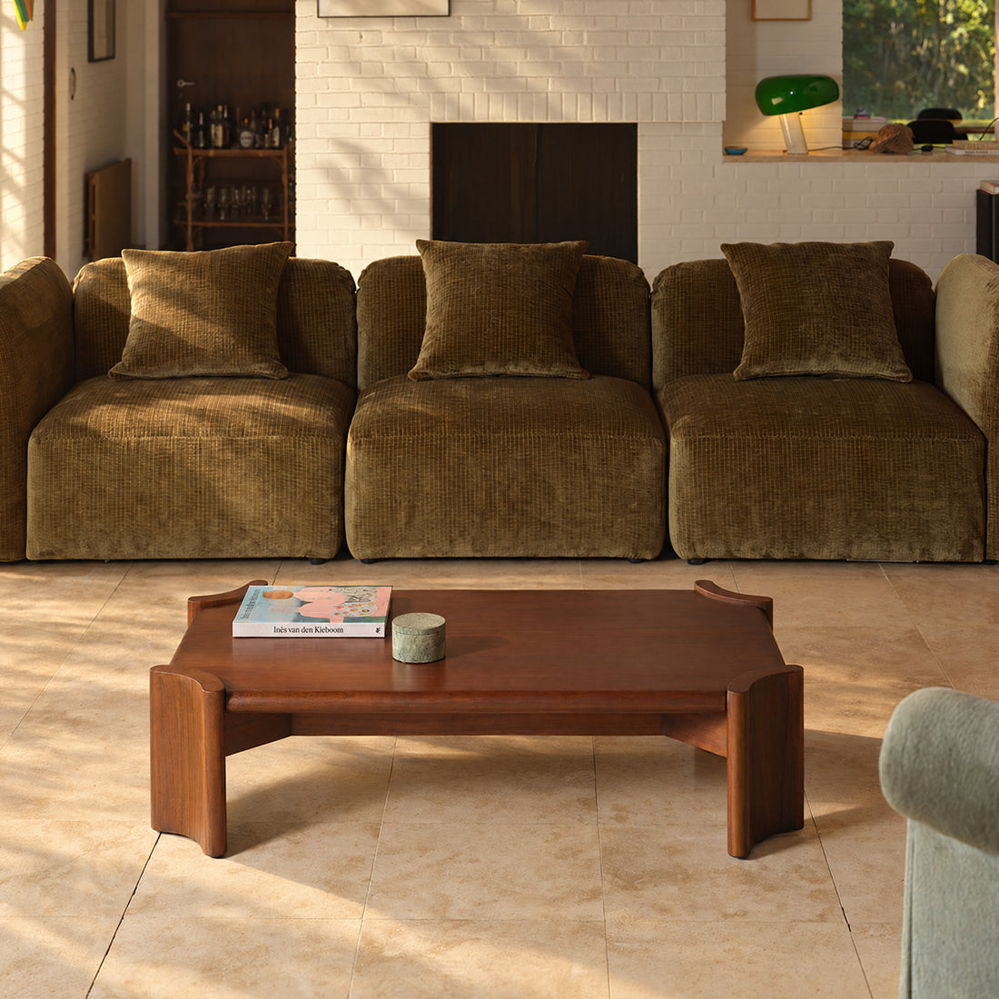 ALVAR - Mesa de centro de madera de mindi de 120 cm