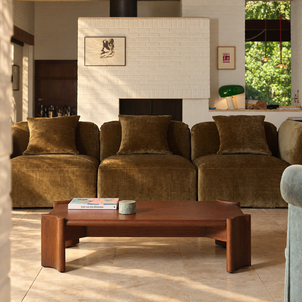 ALVAR - Mesa de centro de madera de mindi de 120 cm