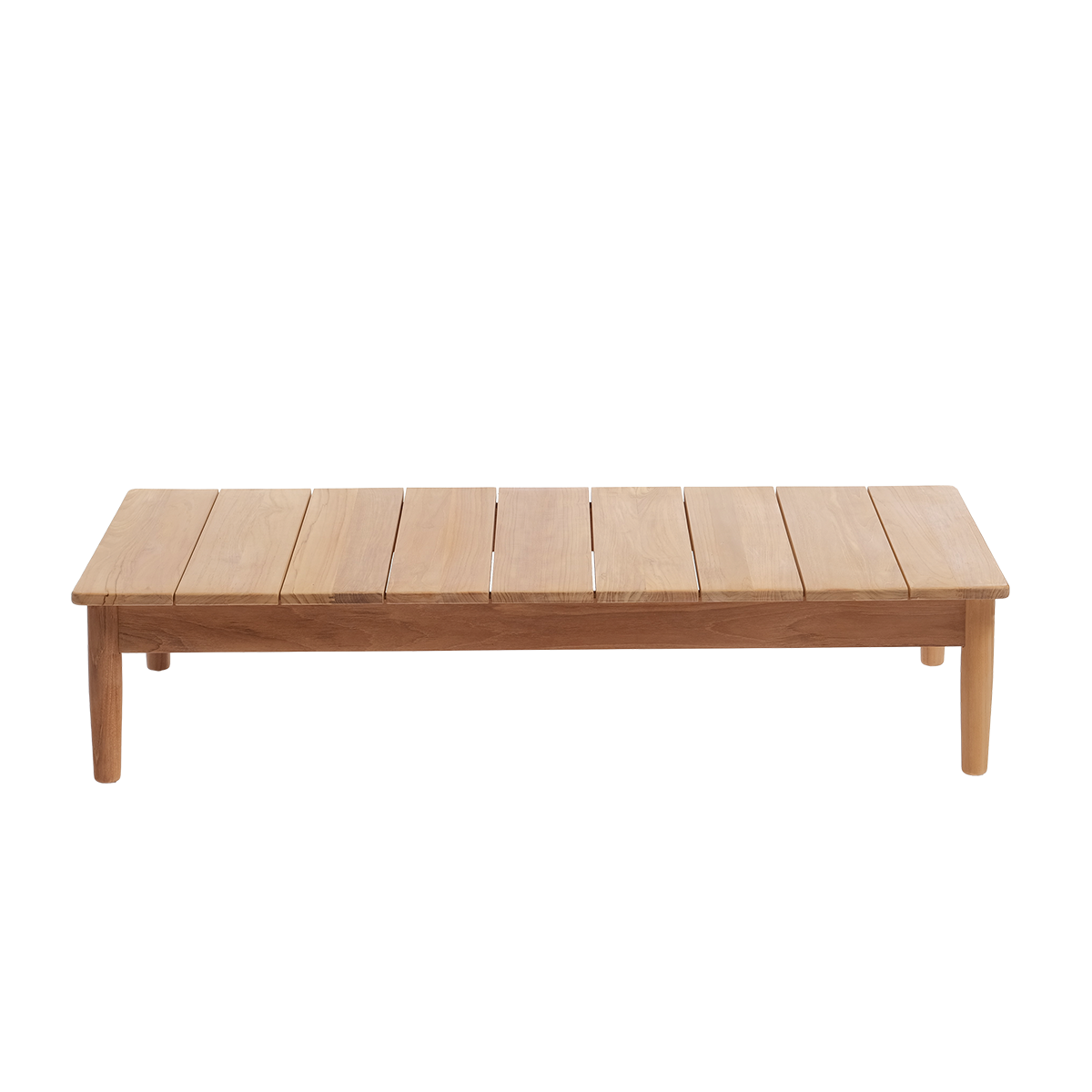 CALVI - Mesa baja de jardín de teca maciza de 140 cm