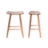 Lote de 2 taburetes de teca maciza, asiento bouclette 65 cm
