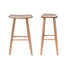 Lote de 2 taburetes de teca maciza, asiento bouclette 75 cm