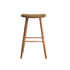 Taburete de teca maciza con asiento de terciopelo acanalado 75 cm