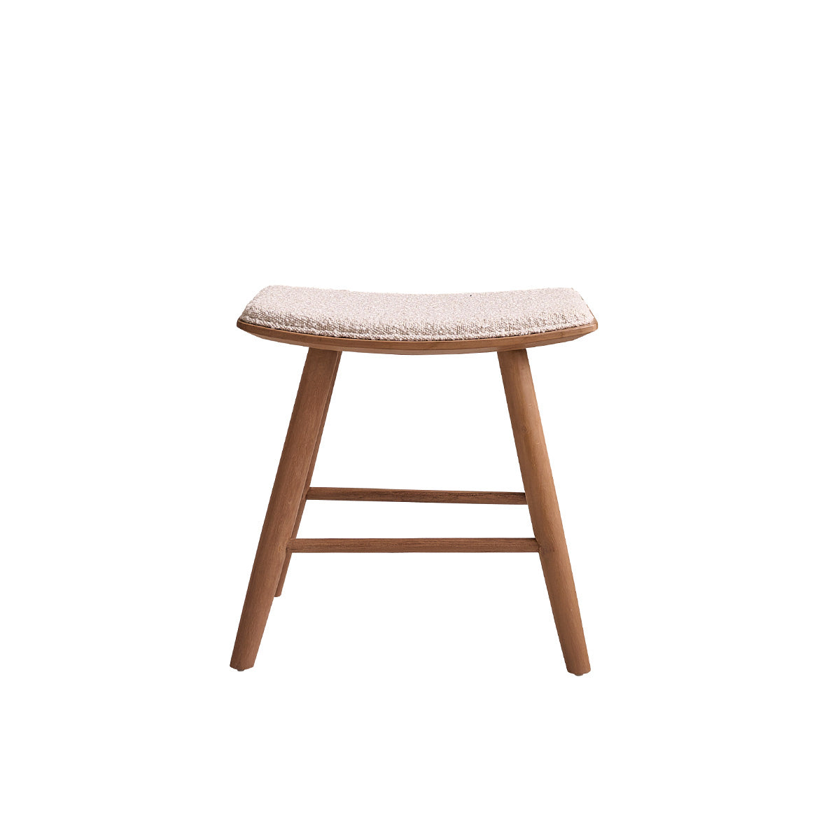 AMBRE - Taburete de teca maciza, asiento de bouclette 45 cm