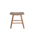 Taburete de teca maciza con asiento de rayas 45 cm