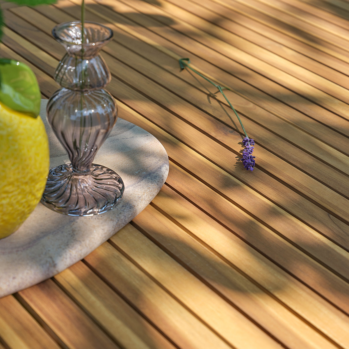 MILOS - Mesa de jardín de madera maciza de acacia aceitada, 150 cm