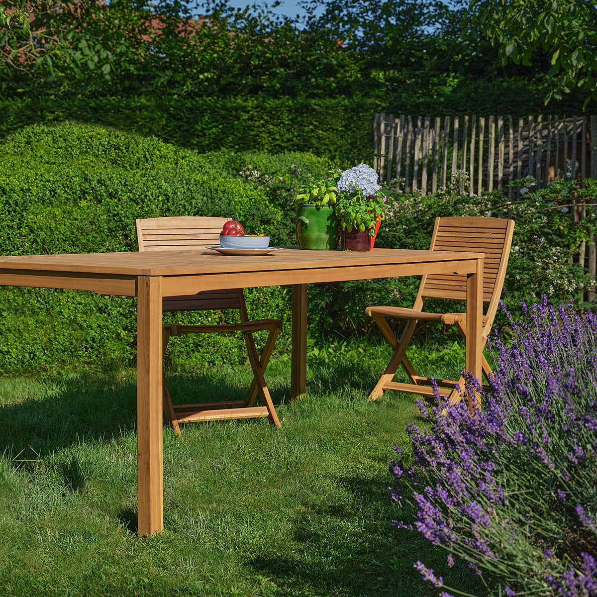 MILOS - Mesa de jardín de madera maciza de acacia aceitada, 200 cm