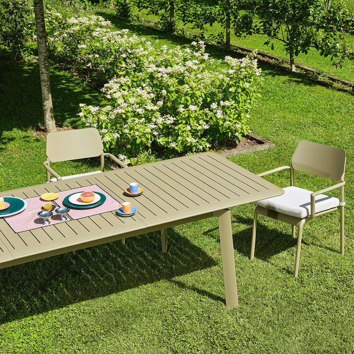 SARO - Mesa de jardín extensible de aluminio