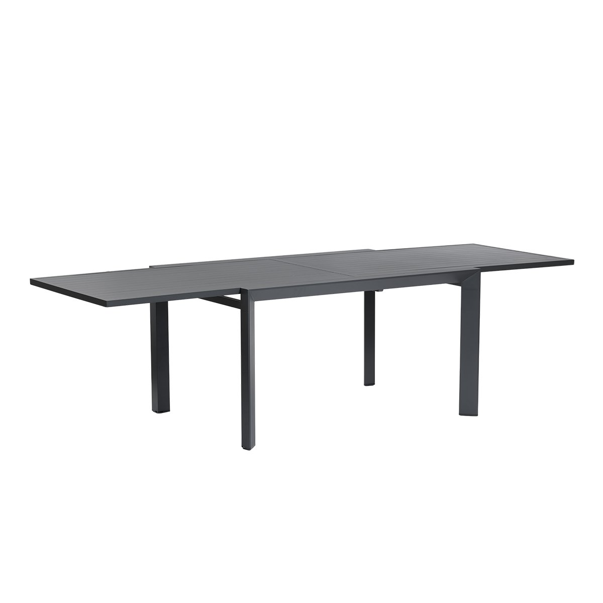 BASALT - Mesa de jardín extensible de aluminio gris para 6-10 personas.