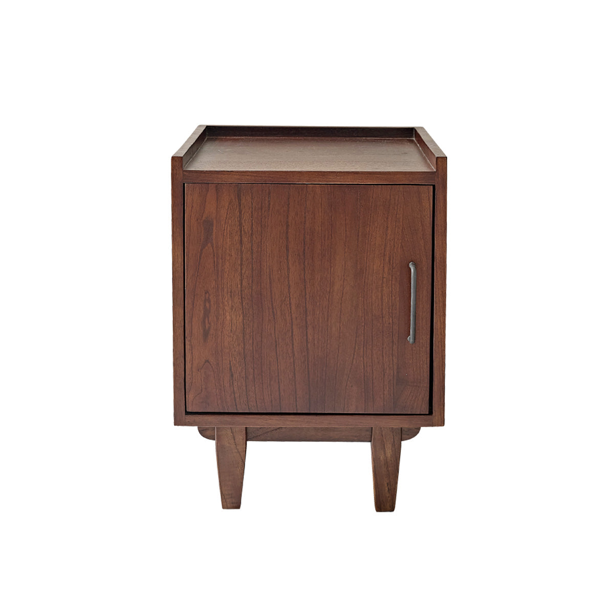 VINTAGE - Mesita de noche de mindi macizo acabado nogal 40 cm