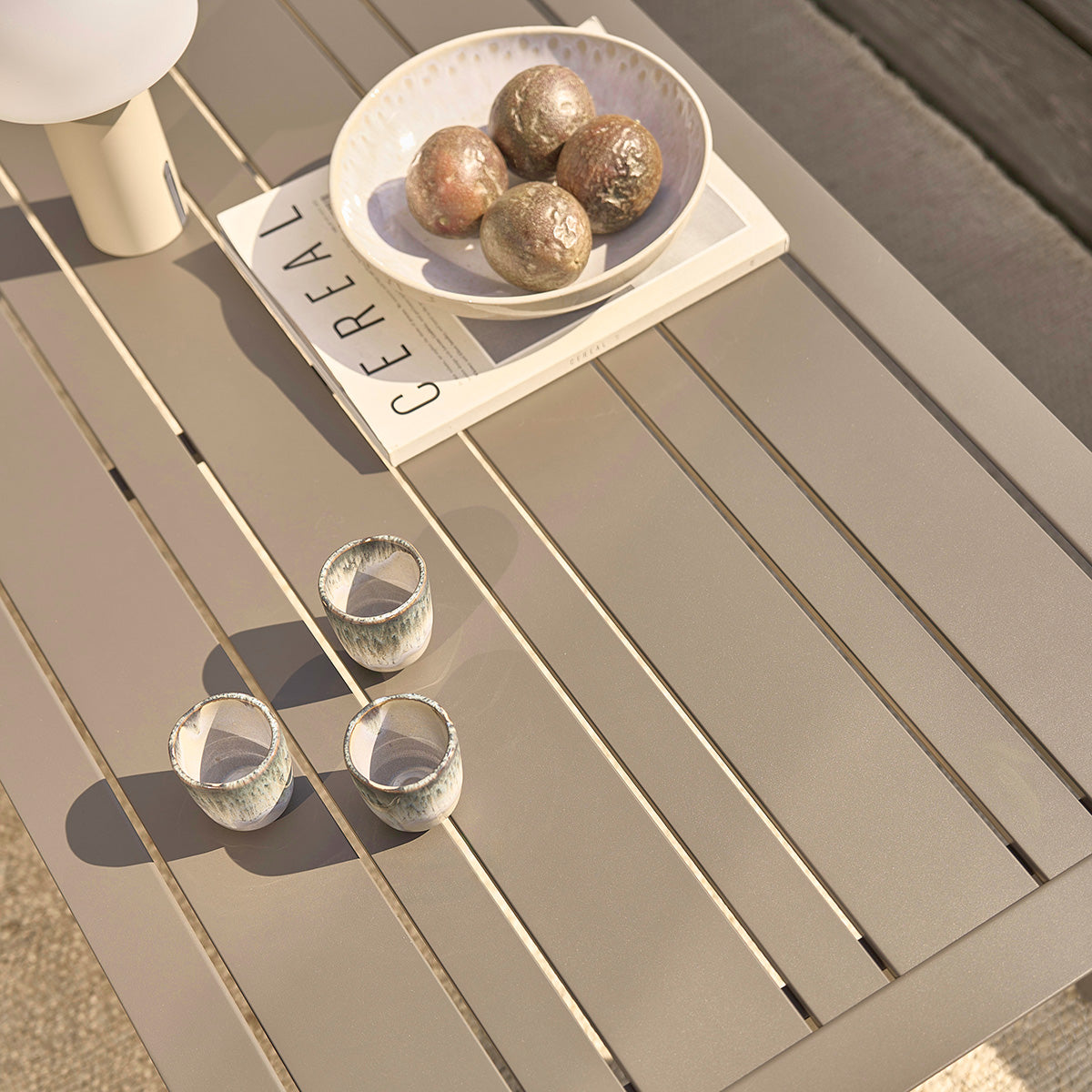 ALVAR - Conjunto de muebles de jardín bajo de aluminio