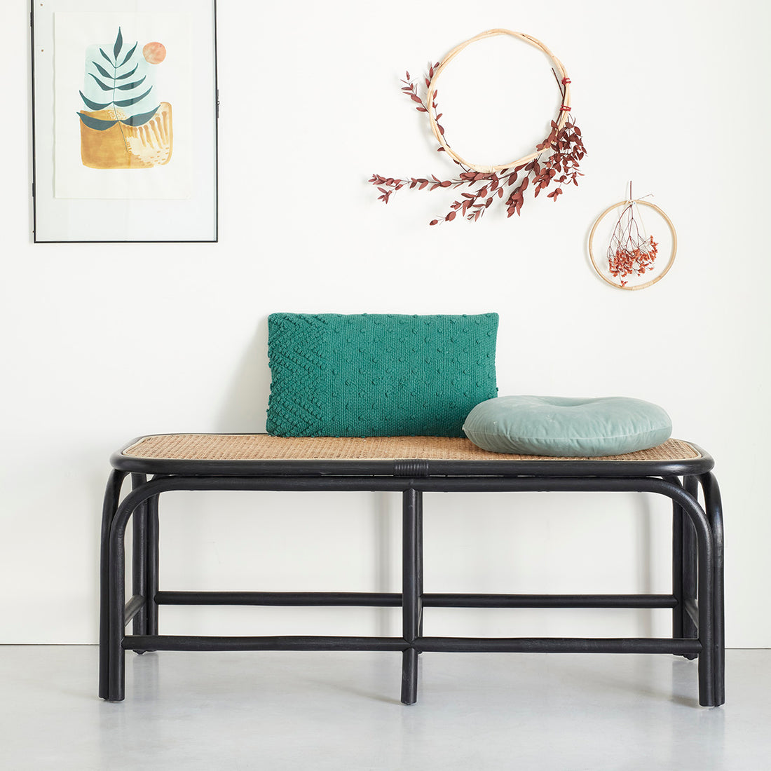 AVA - Banco de ratán y rejilla 120 cm