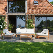 Salón de exterior blanco de teca maciza P