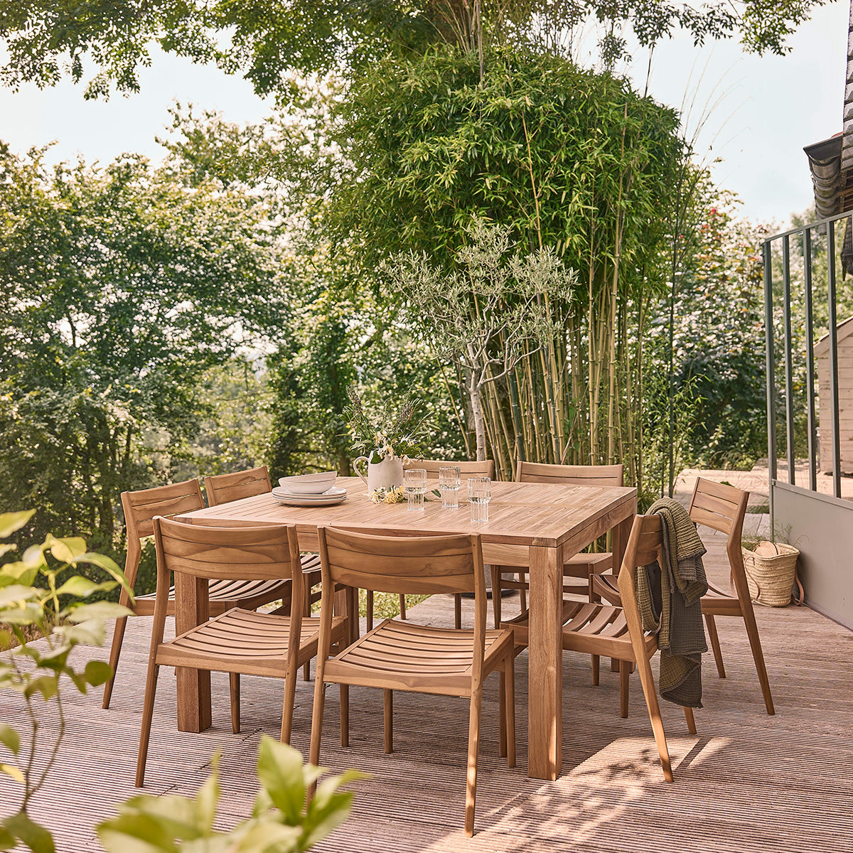 MALTE - Mesa de exterior de teca maciza para 6 pers.