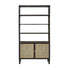 Librería de mango macizo negro y rejilla de 170 cm