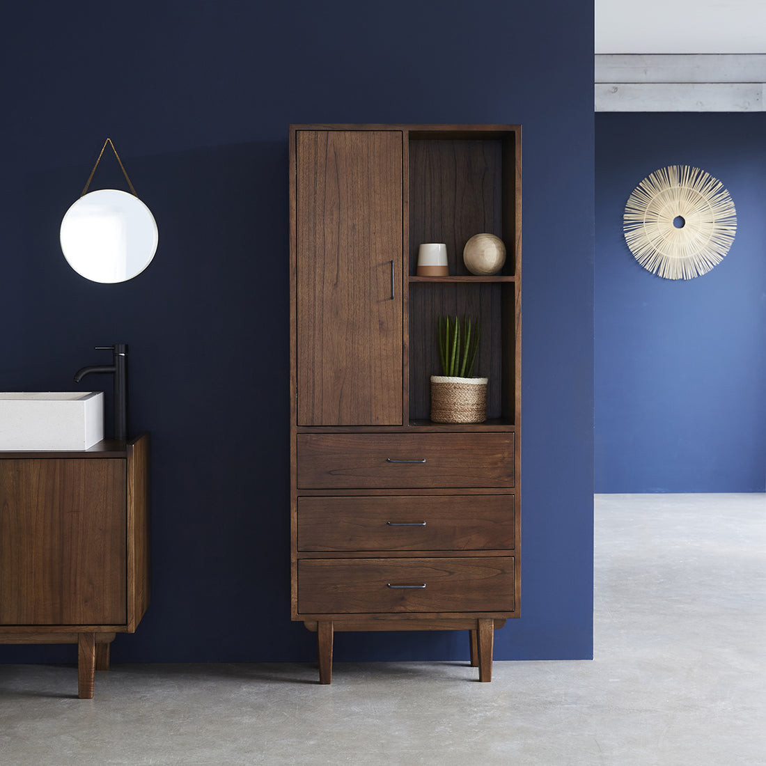 VINTAGE - Doble columna de baño de mindi macizo 170 cm