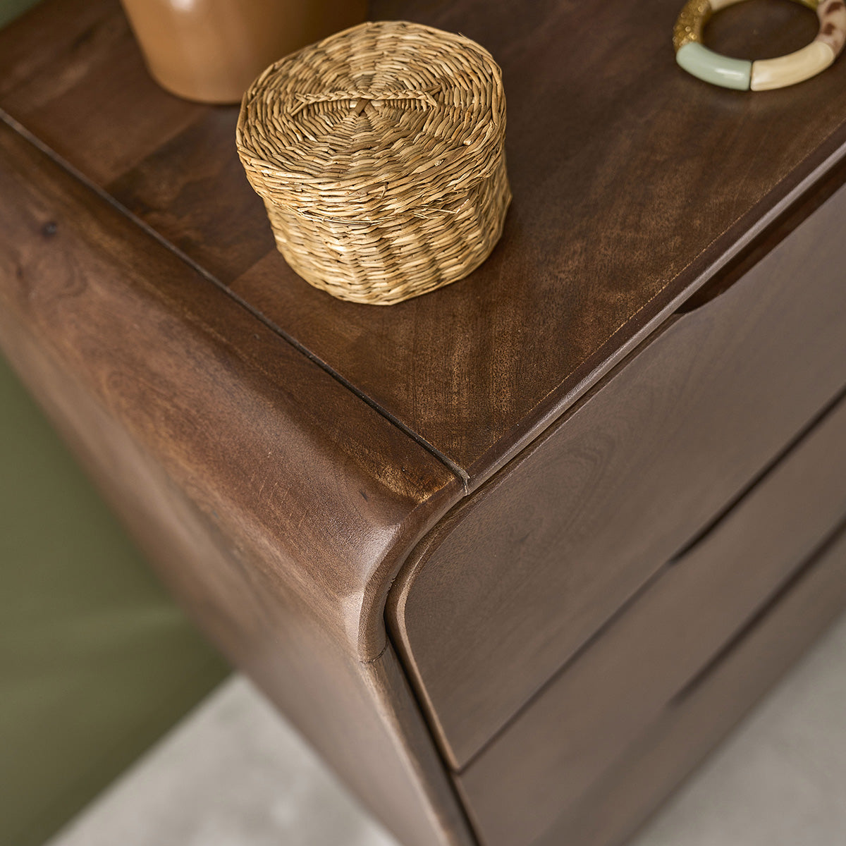 SOFIA - Cómoda de madera maciza de mango, 70 cm