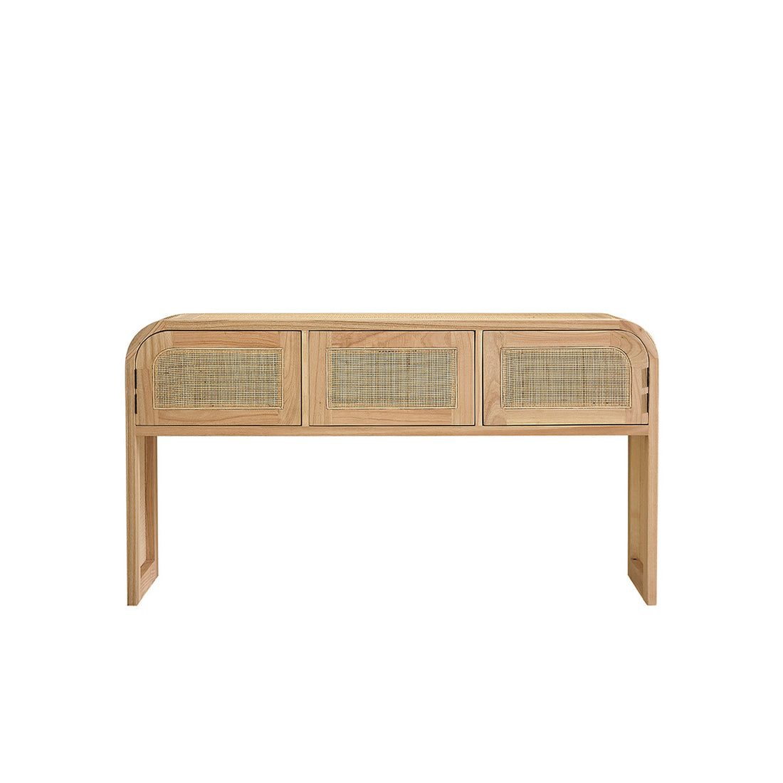 MAËL - Consola de mindi macizo y rejilla 140 cm