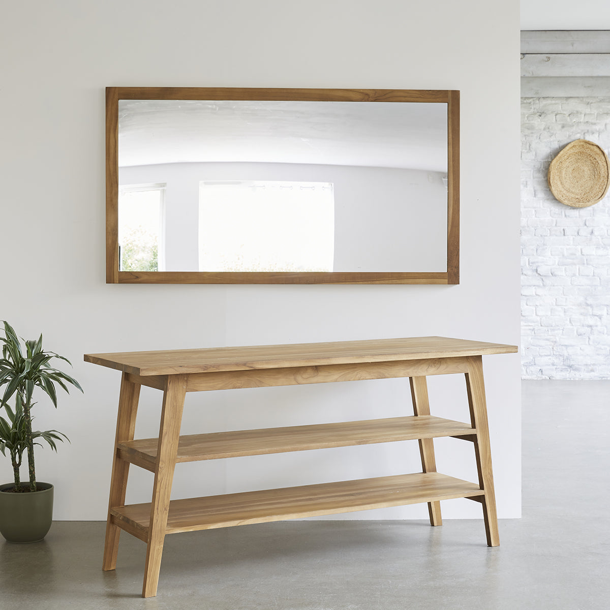 SARA - Mueble de baño de teca maciza 2 lavabos 150 cm