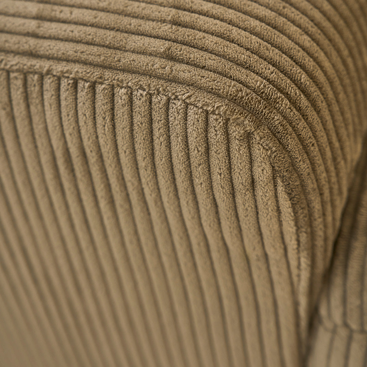 ALPHONSE - Sofá recto de 3 plazas en terciopelo caqui