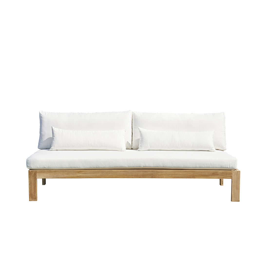 PALMA - Sofá de exterior de teca maciza blanca de 3 pers.