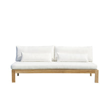 Sofá de exterior de teca maciza blanca de 3 pers.