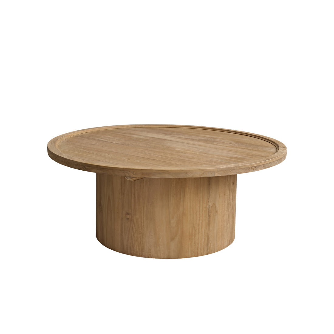 ALDO - Mesa baja de teca maciza Ø 100 cm