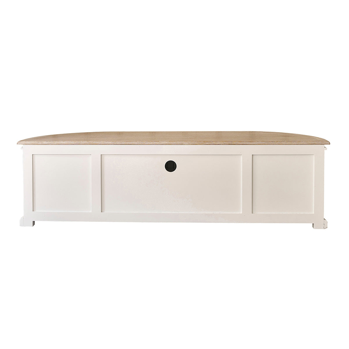 DEMEURE - Mueble de TV de madera de caoba y teca blanco 160 cm