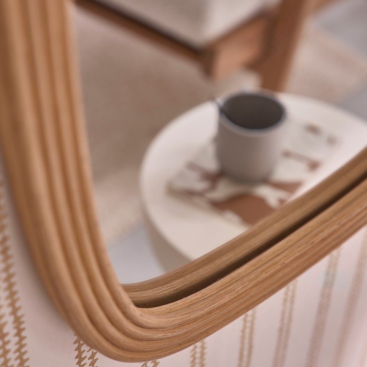 LEON - Espejo de ratán de 120x60 cm