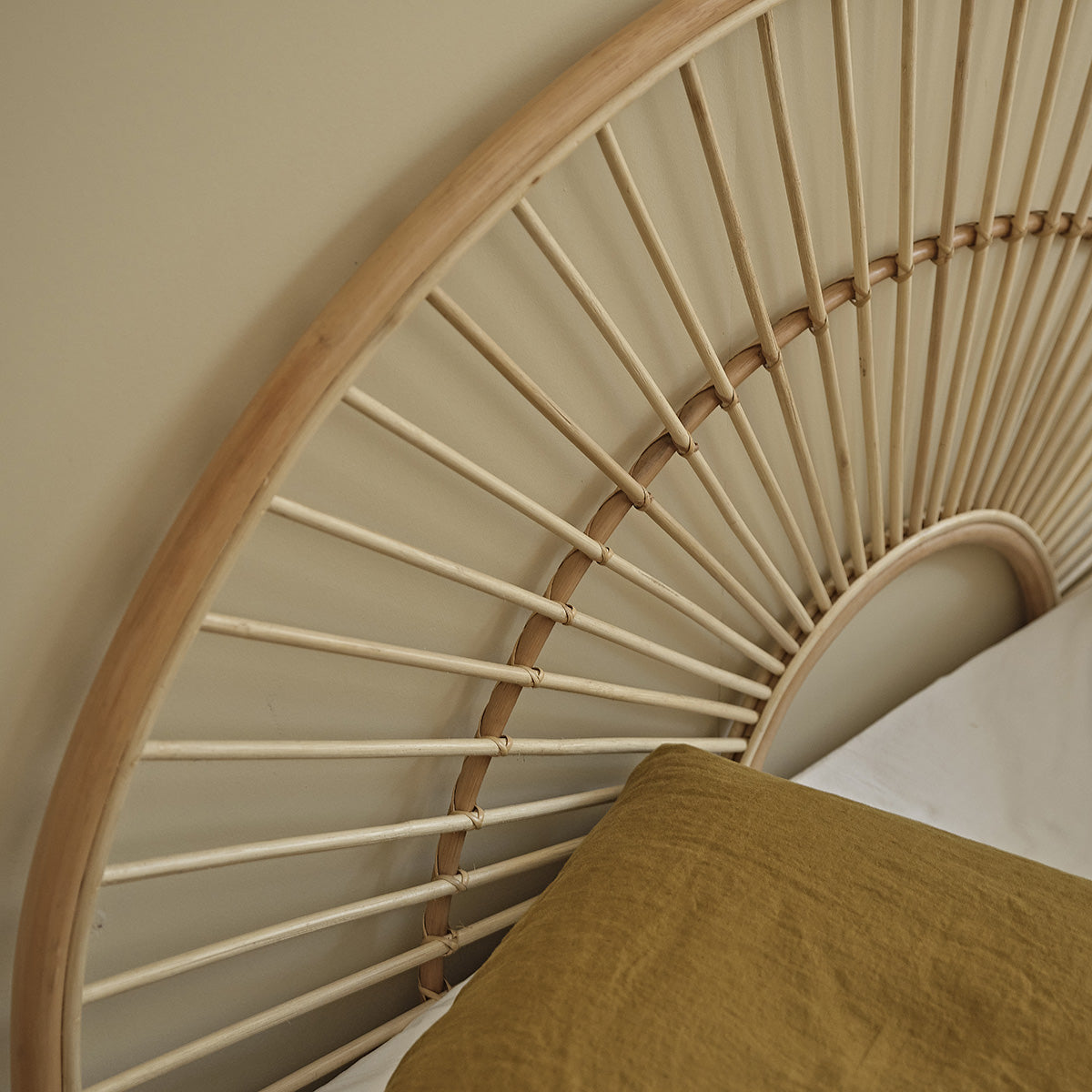 BOHO - Cabecero redondo de ratán 160 cm