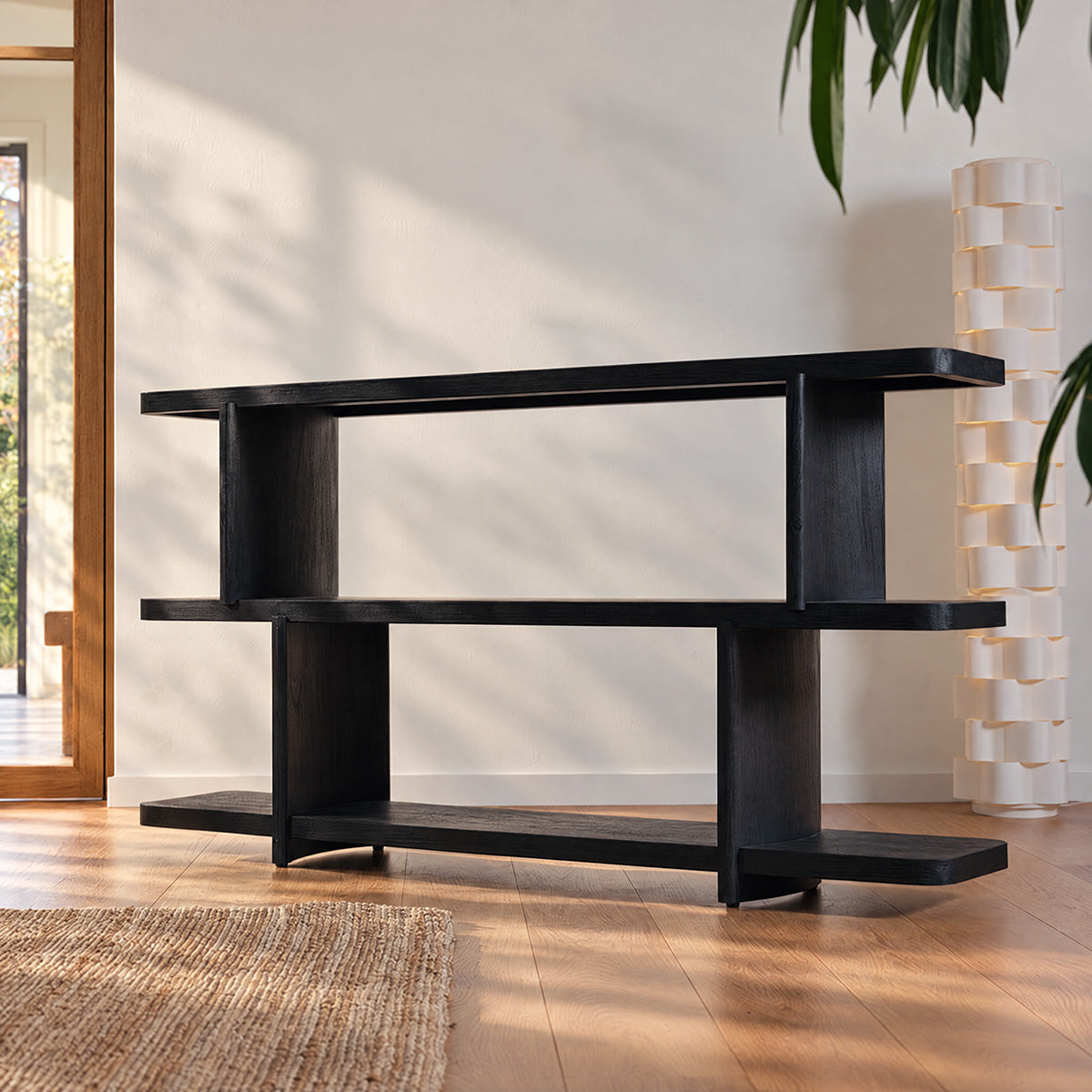 OTTO - Estantería baja de madera maciza de mindi, 160 cm de largo