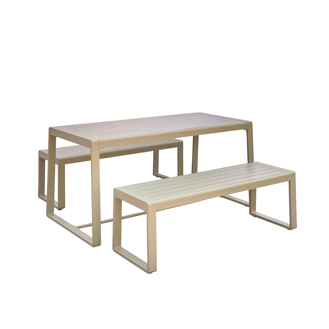 SÉLÈNE - Conjunto de muebles de jardín de aluminio verde para 4/6 pers.