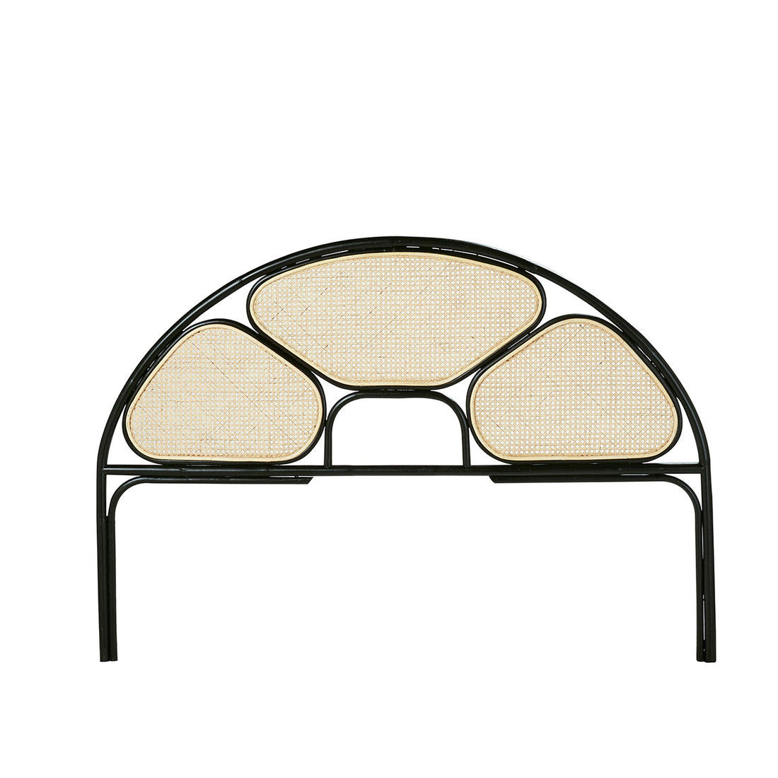 AVA - Cabecero de rejilla y ratán negro 160 cm