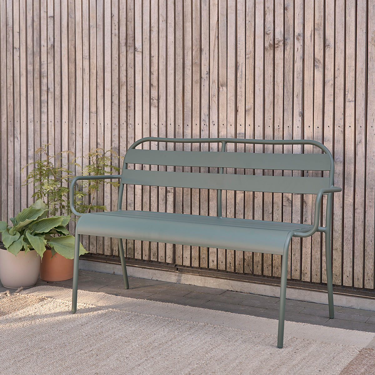 ZÉPHIR - Banco de aluminio verde 118 cm