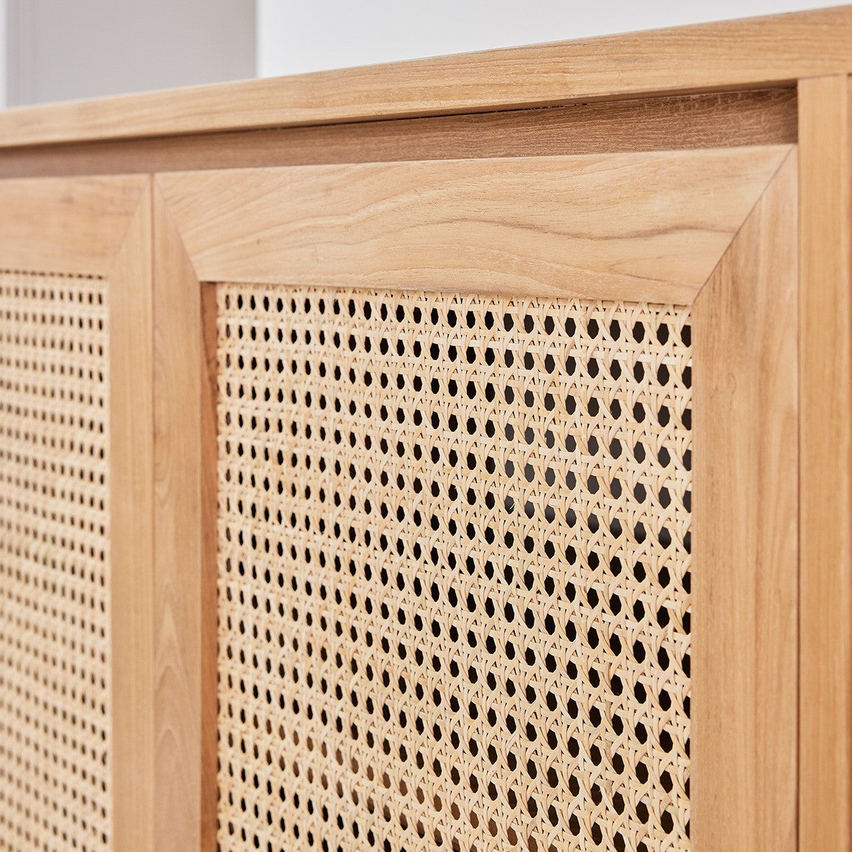 ELIOTT - Mueble de lavabo de teca maciza y rejilla 90 cm