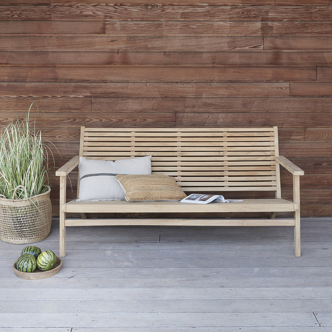 MALTE - Banco de teca maciza de 160 cm
