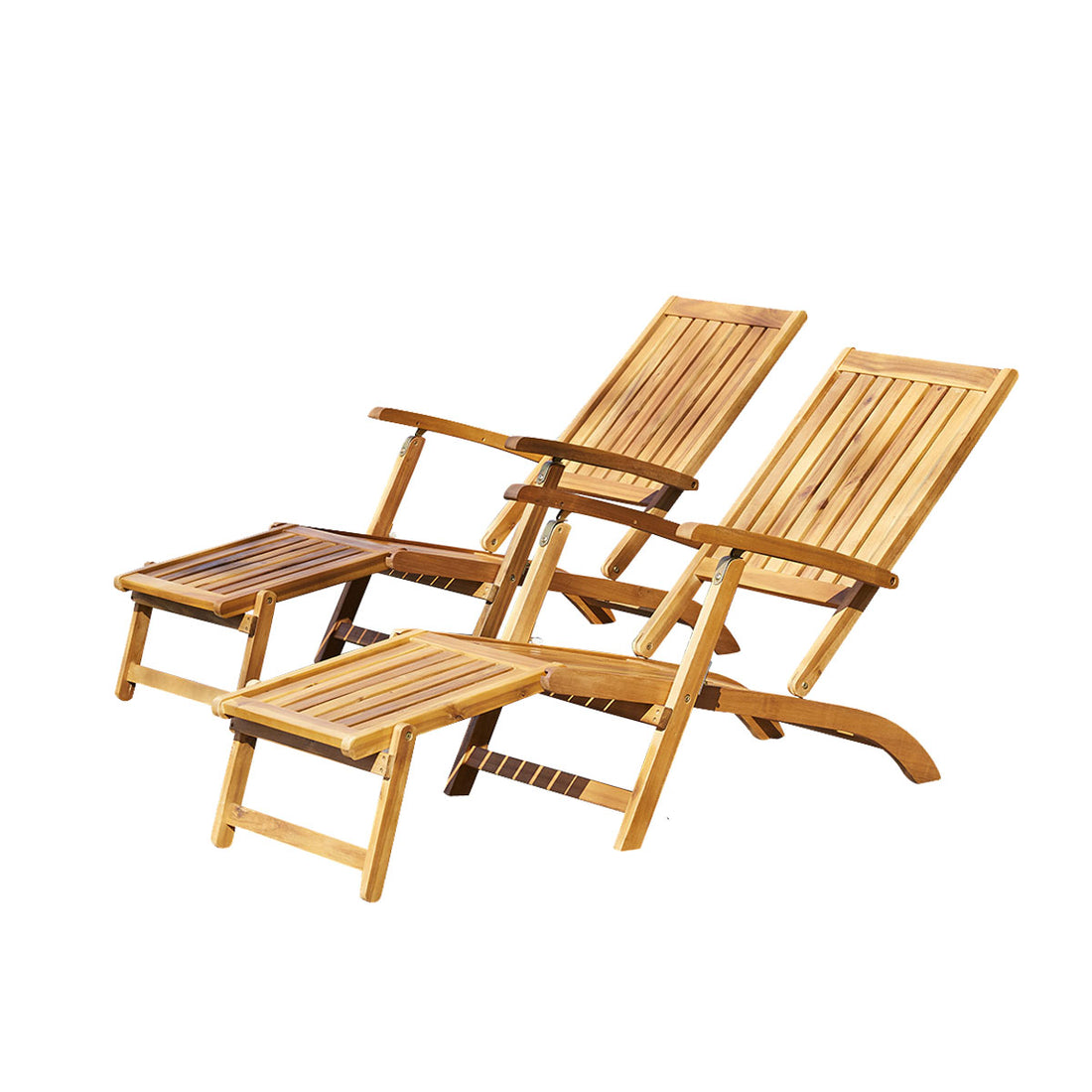 HANOÏ - Tumbona de acacia maciza (juego de 2)