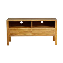 Mueble de TV de teca maciza 2 cajones 100 cm