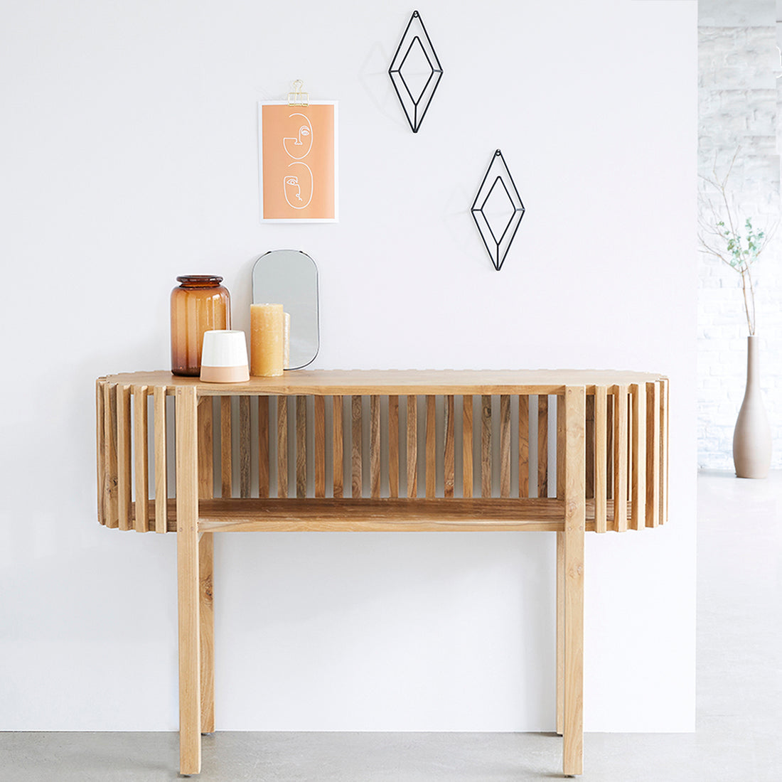 VICTORIA - Consola de teca maciza 120 cm