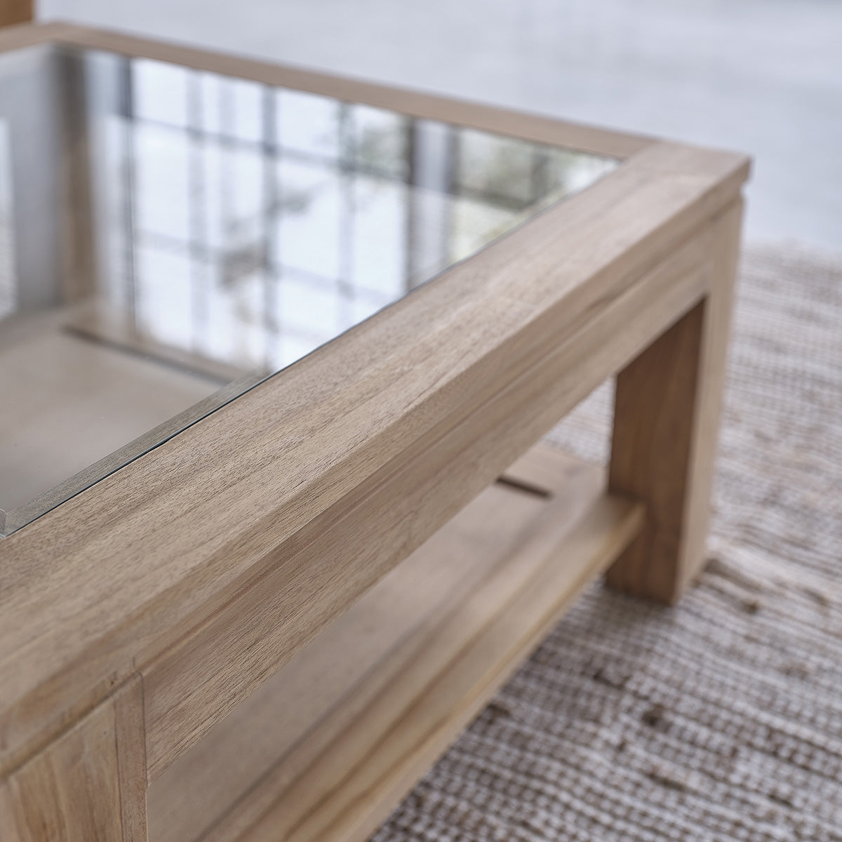 BOSTON - Mesa de centro de teca maciza 80 cm