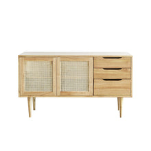 Mueble de lavabo de mindi macizo y rejilla 135 cm