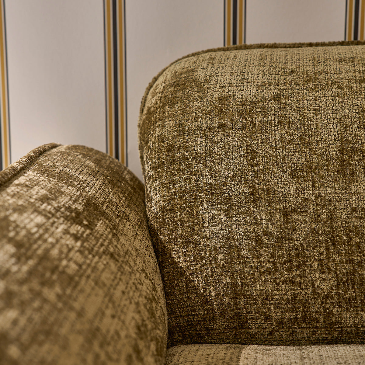 HECTOR - Sofá recto de 3 plazas en terciopelo texturizado verde