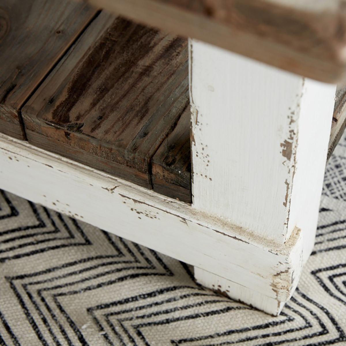 ATLANTIC - Mesa de centro de madera maciza reciclada 140 cm